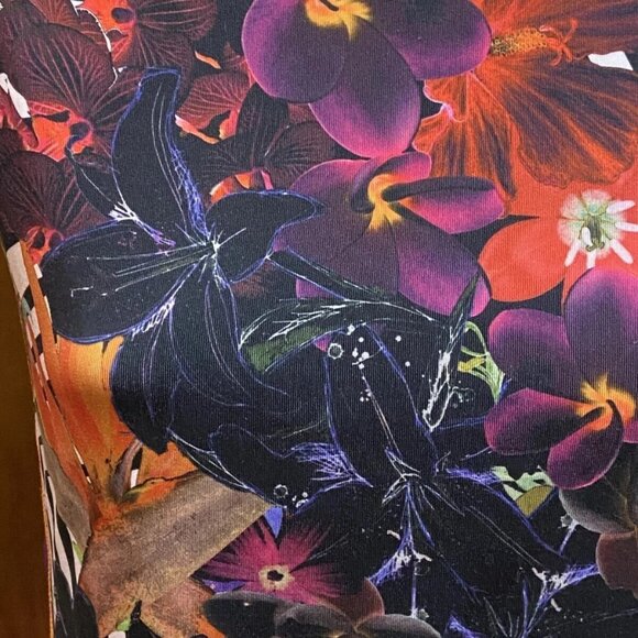 Desigual Activewear Short Sleeve Floral Print Top T-Shirt M - Picture 10 of 12